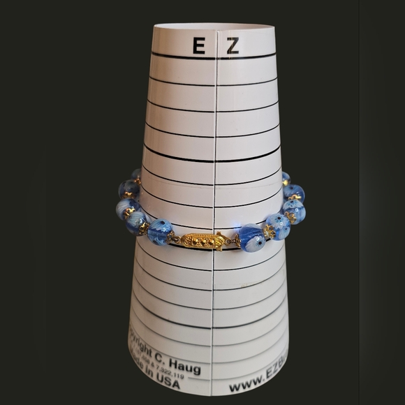 Venetian Millefiori Murano Glass Italian Beaded Vintage Bracelet - Picture 8 of 8